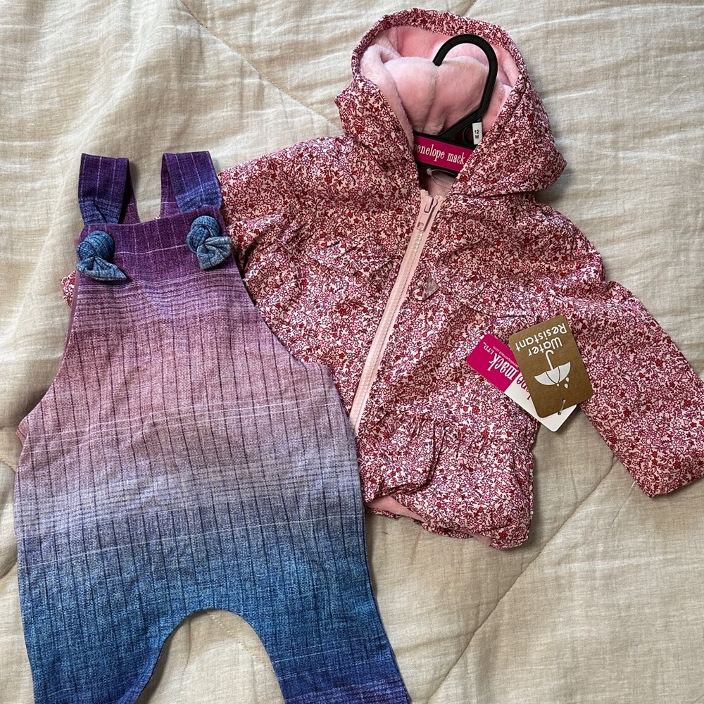 Floral Jacket & Bamboo Overalls (12 months)